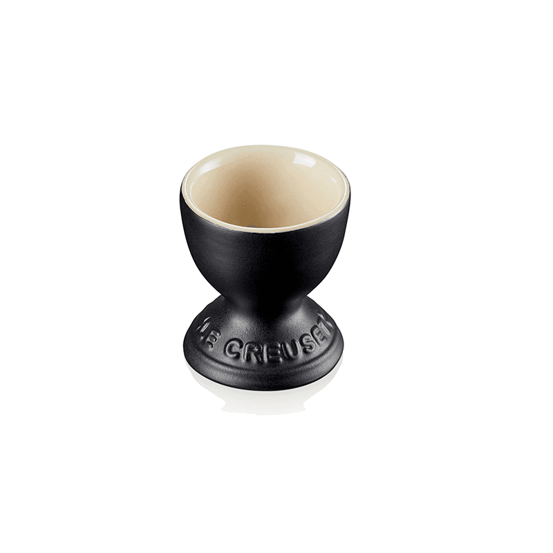 Stoneware Egg cup, Satin Black