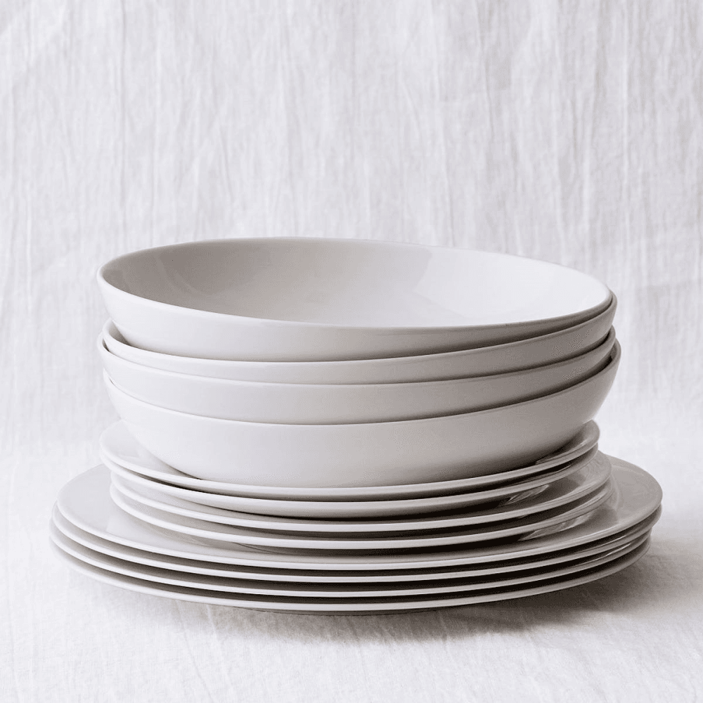 Symons Dinner set with 12 pieces, White Bone China