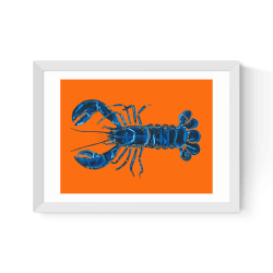 Image showing the Alice Straker Lobster on Orange Framed Print, 45 x 33cm, Orange product.