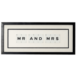 Image showing the MR AND MRS 'Mr & Mrs' Word Frame, Black product.