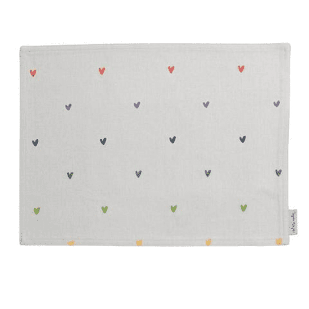 Multicoloured Hearts Fabric Placemat