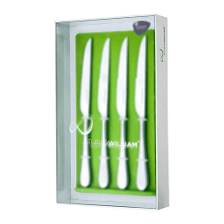 Image showing the Mahogany Satin 4 Piece Steak Knife Set Gift Boxed product.