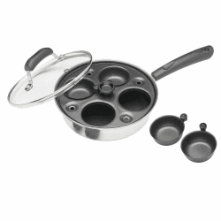 Image showing the Coated carbon steel 4 hole egg poacher product.