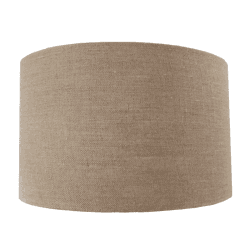 Image showing the Linen Cylinder Drum Shade - 30cm; Natural product.