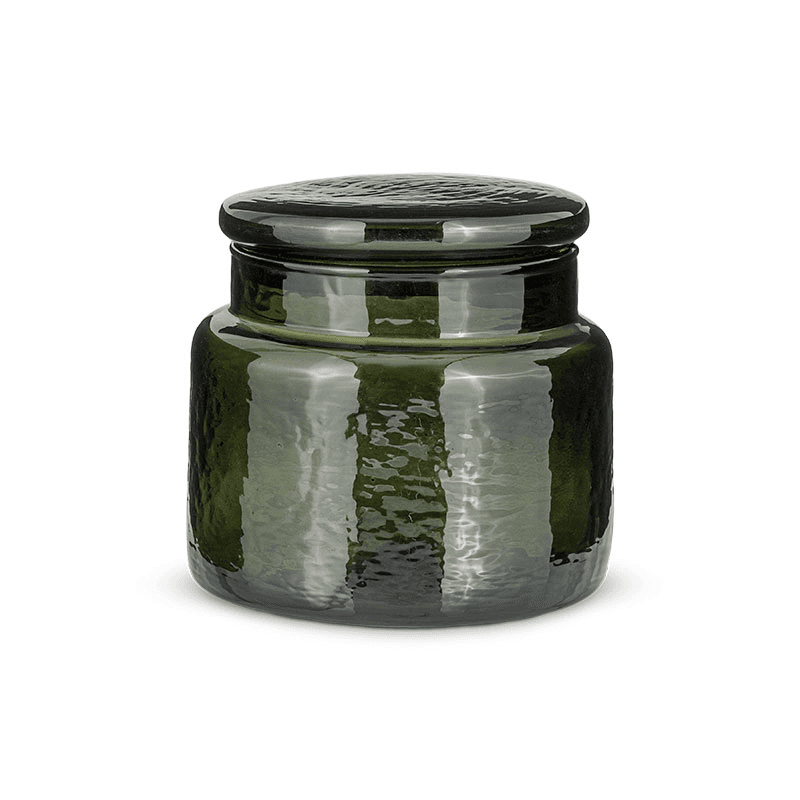 Ilcoso Recycled Hammered Glass Storage Pot, 10 x 10 x 10cm, Green