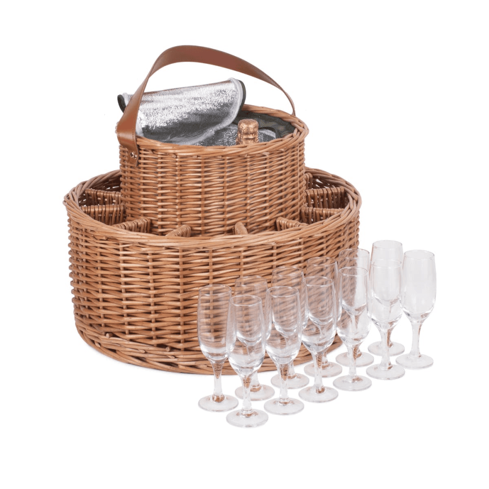 Green Tweed Chilled Garden Party Basket, Brown