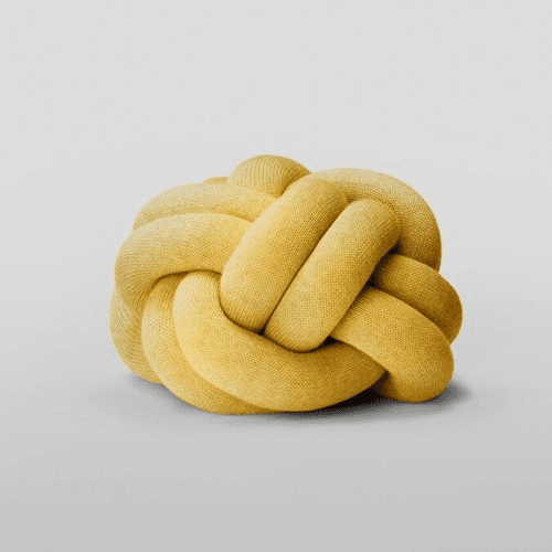 Knot Cushion, H30 x W30 x D15cm, yellow