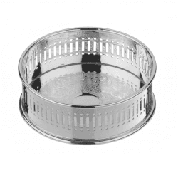 Image showing the Bottle coaster with roll chased metal base, Silver Plate product.