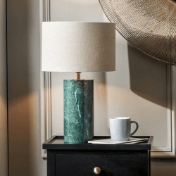 Image showing the Kiorini Table Lamp Base, H35cm, Green Marble product.