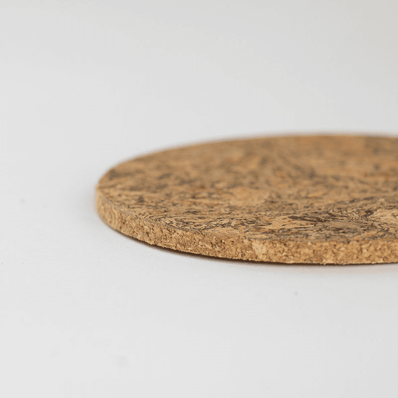 Cork Set of 4 Coasters, D10cm, Natural
