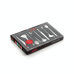 Image showing the Il caffè/tè Alessi Set of 8 coffee spoons, Stainless Steel product.