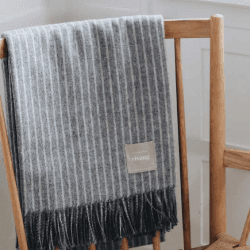 Image showing the Stripes Throw, H130 x W200cm, Grey product.