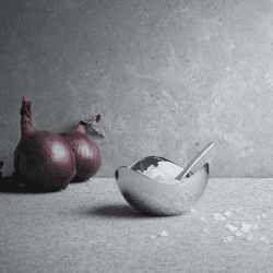 Image showing the Bloom Salt cellar with spoon, H4 x Dia7cm, Stainless Steel product.