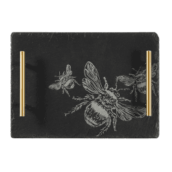 Image showing the Bee Medium Slate Serving Tray, H25 x W35cm, Black product.