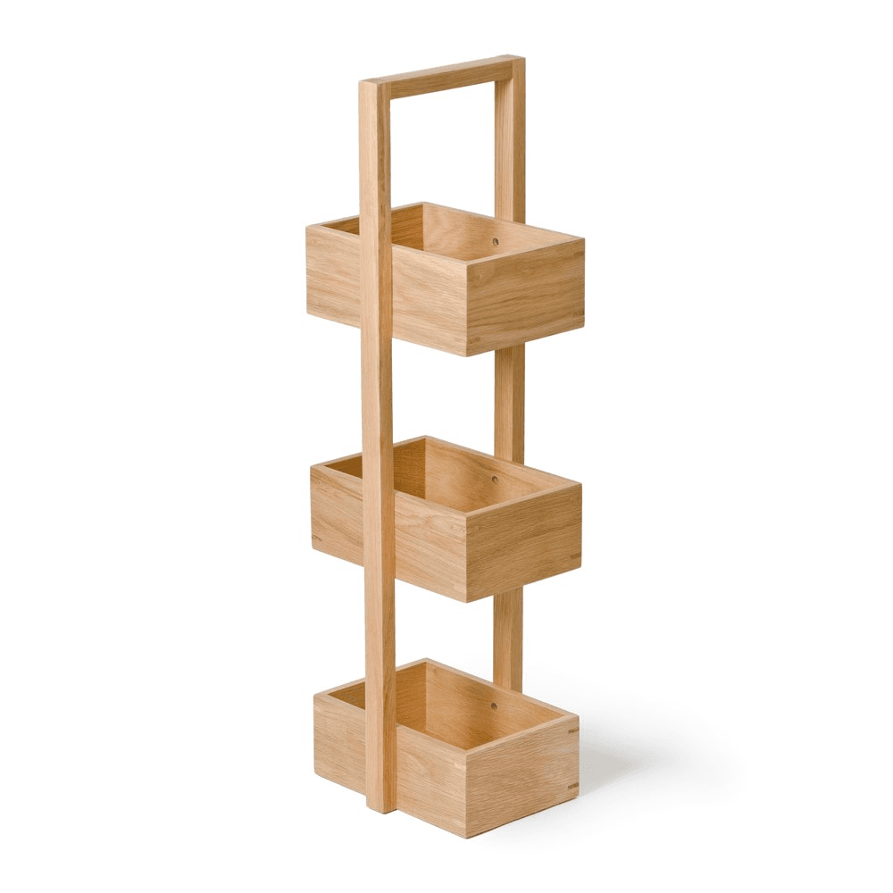 Mezza 3 tier caddy, H84 x W22 x D26cm, Oak