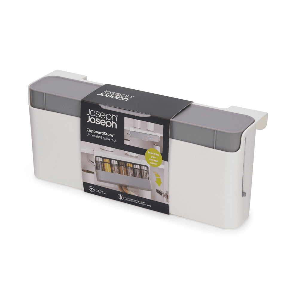 CupboardStore Spice rack, H9.5 x W32 x D13.5cm, Dark Grey/ Grey