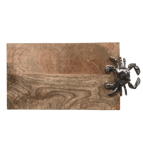 Seashore Serving Board with Crab Design, L42 x W20.5cm, Wood
