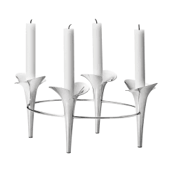 Image showing the Bloom Botanica Candleholder, H15 x W34 cm, Silver product.