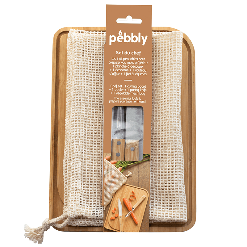 Chef Set Chopping Board, 28 x 20cm, Natural