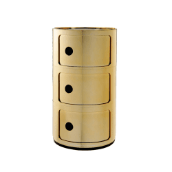 Image showing the Componibili, 3 Door Cabinet, Gold, Gold product.