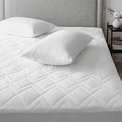 Image showing the Luxury cotton-rich waterproof quilted protector, W200 x L200cm, White product.