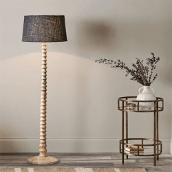Image showing the Avisa Mango Wood Floor Lamp, H133cm, Natural product.