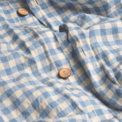 Image showing the Gingham King Size Duvet Cover, Warm Blue product.