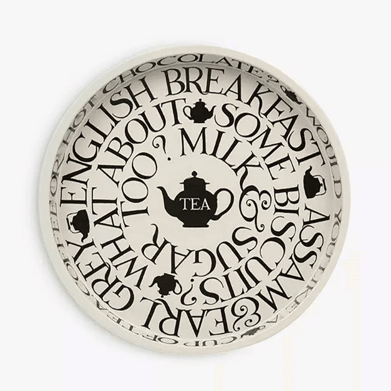 Black Toast Deepwell Tray, 30cm, Cream / Black