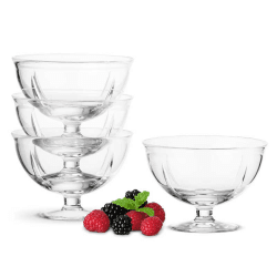 Image showing the Set of 4 Stemmed Bowls, D12cm, Clear product.