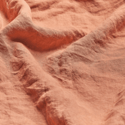 Image showing the Burnout Orange Linen Duvet Cover, King product.