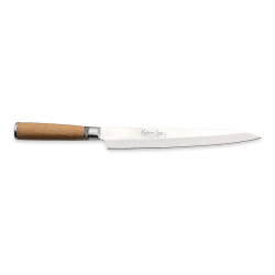 Image showing the Katana Saya Olive Wood Yanagi Sashimi, 24cm Damascus Blade product.