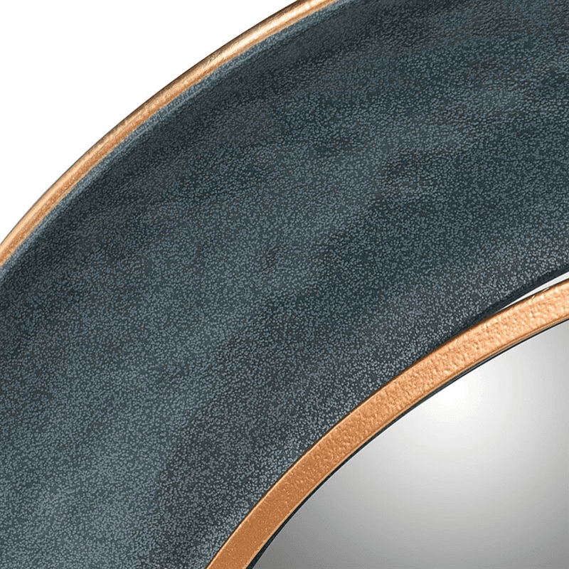 Round Mirror, D88cm, Teal Edge