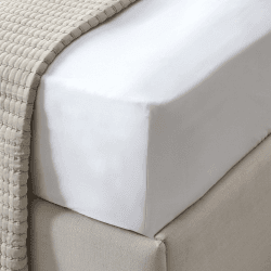 Image showing the Connaught - Silk Cotton Sateen King fitted sheet, W150 x L200 x D30cm, Chalk product.