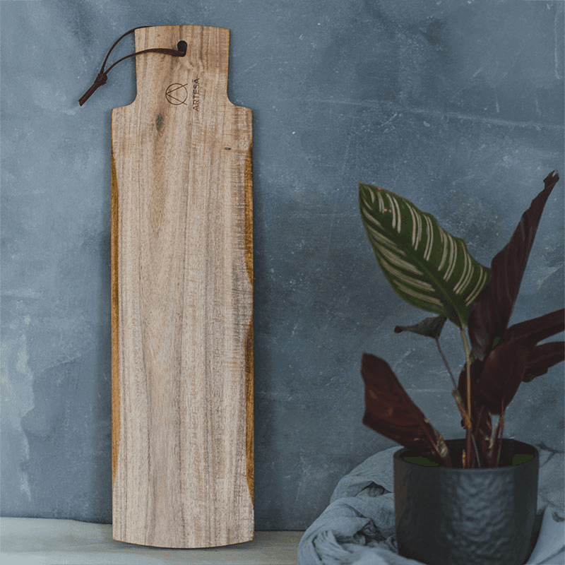 Serving plank/baguette board, 48 x 13cm, acacia wood