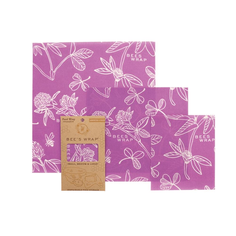 Clover Print Pack of 3 food wraps, small/med/large