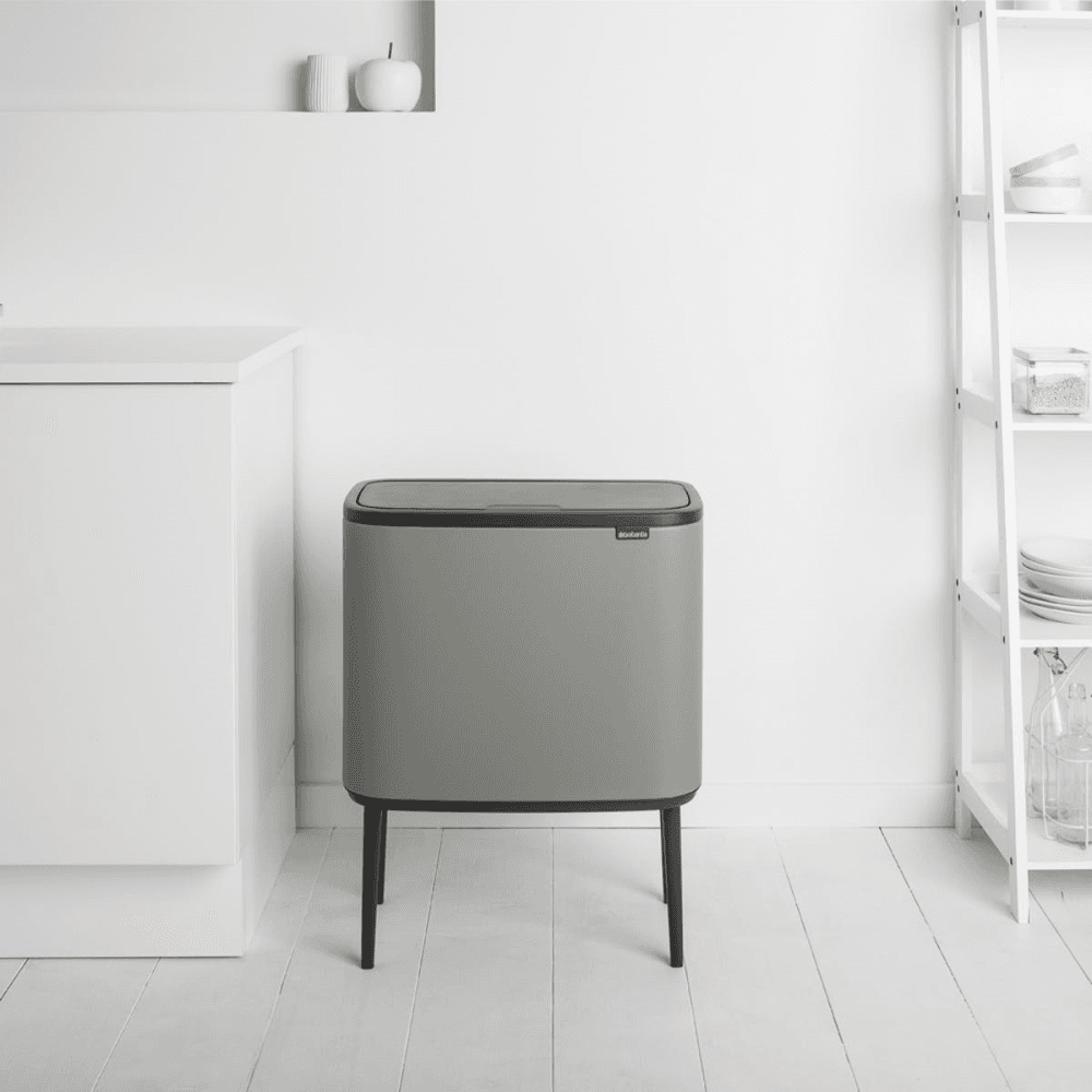 Bo Recycling Bin with 3 Inner Buckets, Mineral Concrete Grey