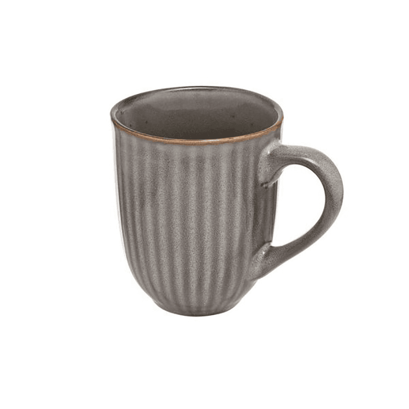 Ribbed Mug, 400ml, Dark Grey