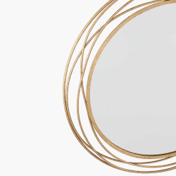 Image showing the Metal Round Mirror, D90cm, Antique Gold product.