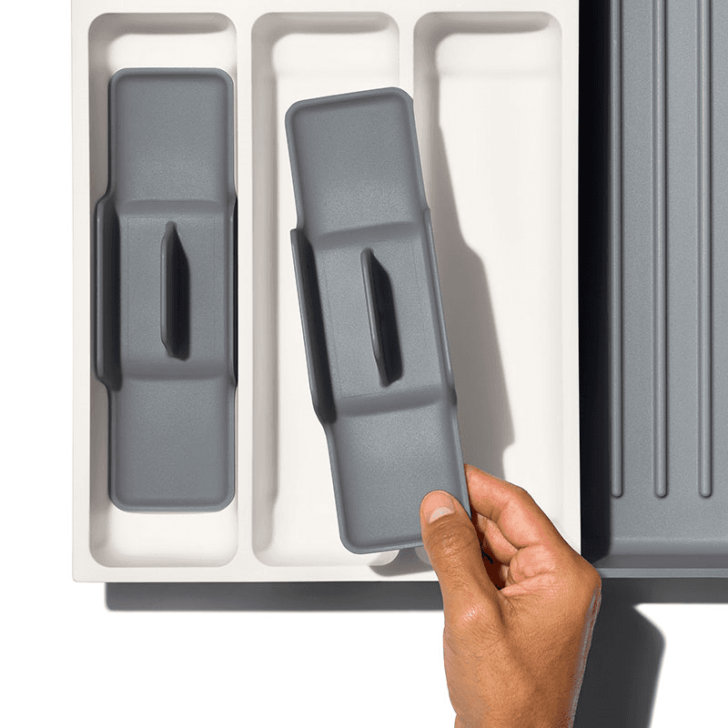 Expandable Utensil Drawer Organiser, White