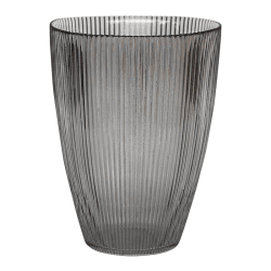Image showing the Ribbed Tall Vase, H24.5cm, Grey product.
