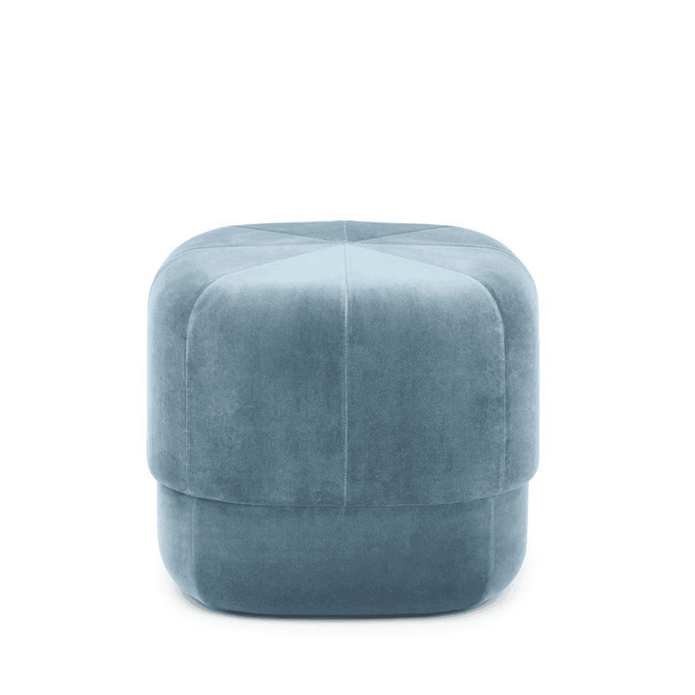 Circus Small Pouf  D46cm x H40cm Light Blue, Light Blue