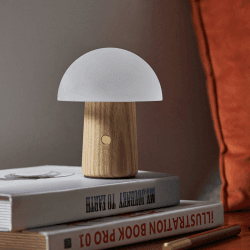 Image showing the Alice Mushroom Lamp, H13cm, White Ash product.