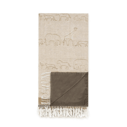 Image showing the Animals of the Savannah Knitted Picnic Blanket, Tan product.