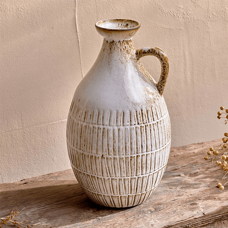 Anjuna Reactive Glaze Decorative Jug, H29cm, White
