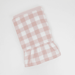 Image showing the Gingham Tablecloth, 150 x 300cm, Light Pink & White product.