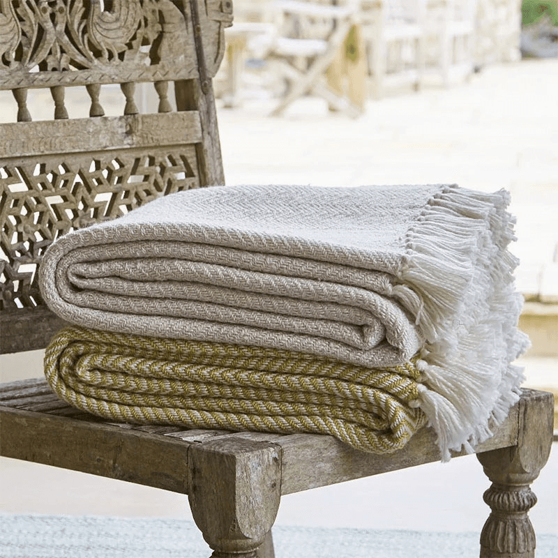 Herringbone Blanket, 250cm x 130cm, Gooseberry