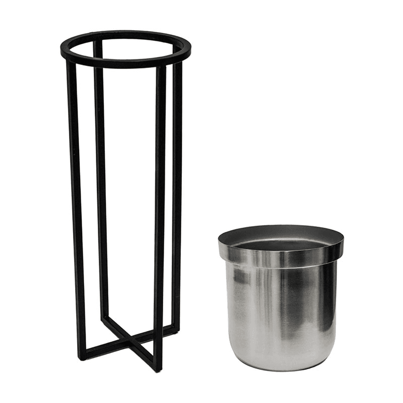 Calla Planter Stand, D29cm, Black/Pewter