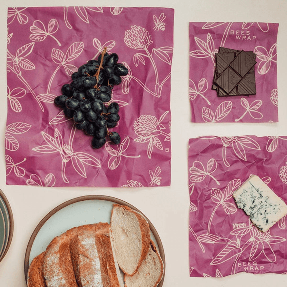 Clover Print Pack of 3 food wraps, small/med/large