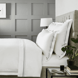 Image showing the Cavendish Duvet Cover, Double, Mink, White/Mink product.