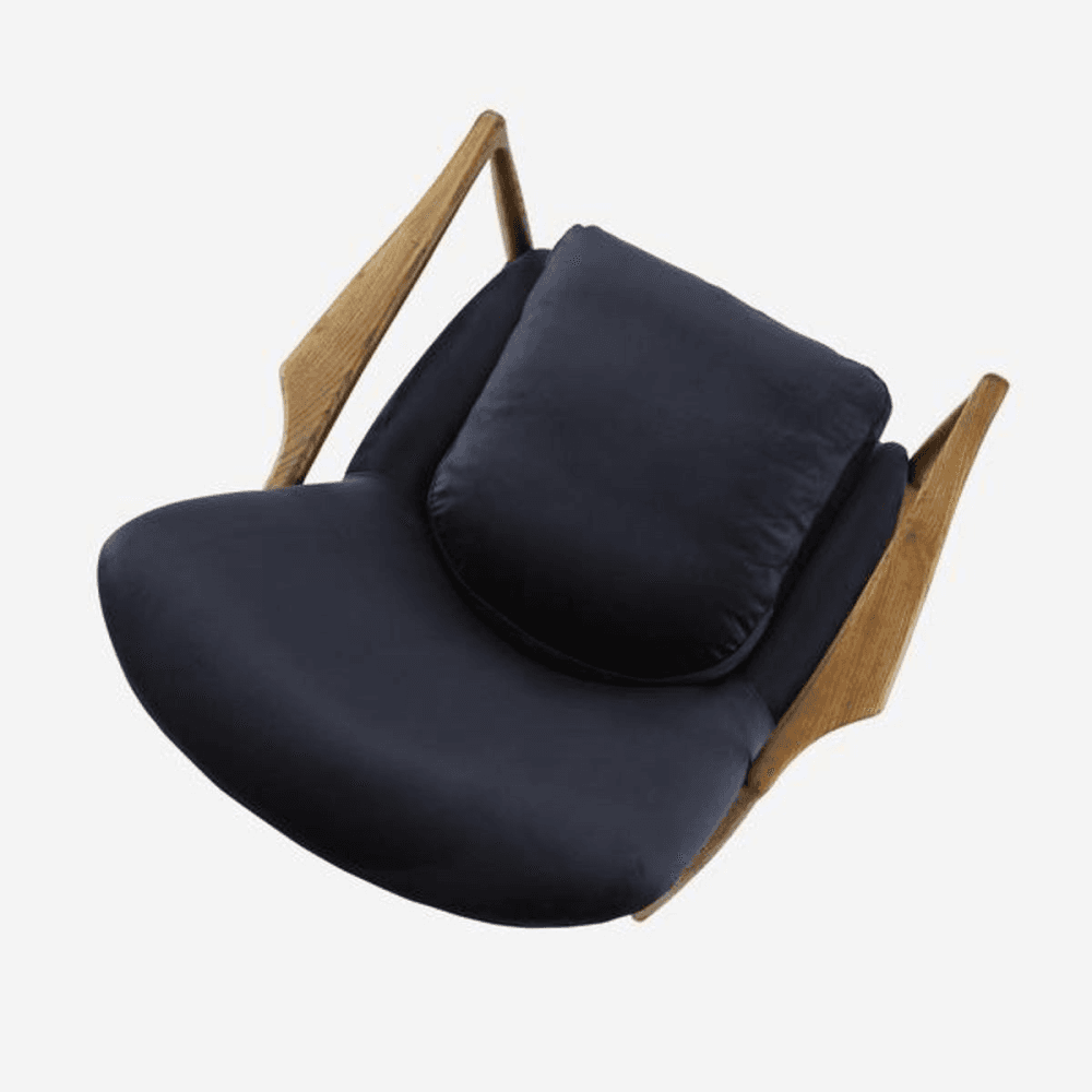 Crispin Chair, W68.5 x H82 x D72cm, Blue Velvet